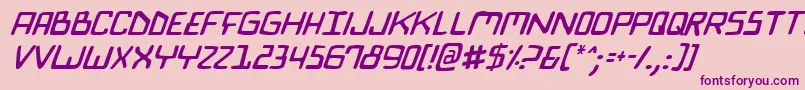 BionicComicItalic Font – Purple Fonts on Pink Background