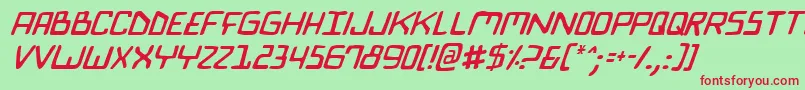 BionicComicItalic Font – Red Fonts on Green Background