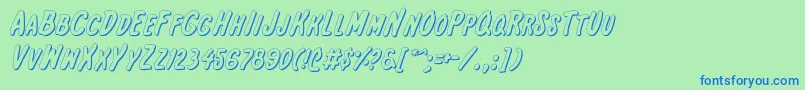 Intsho Font – Blue Fonts on Green Background