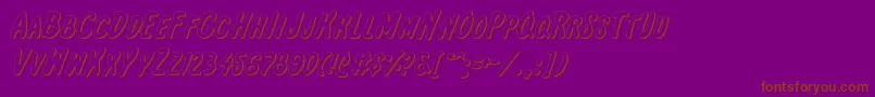 Intsho-Schriftart – Braune Schriften auf violettem Hintergrund