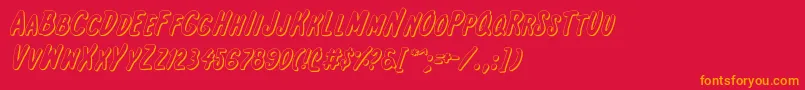 Intsho Font – Orange Fonts on Red Background