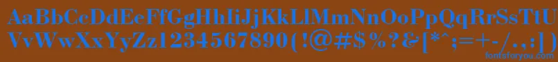 フォントBdn3 – 茶色の背景に青い文字