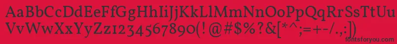 Vollkorn Font – Black Fonts on Red Background