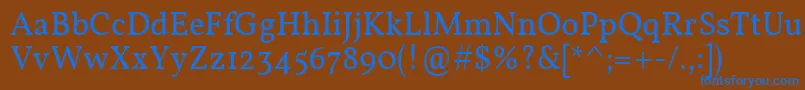 Vollkorn Font – Blue Fonts on Brown Background