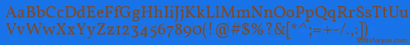 Vollkorn Font – Brown Fonts on Blue Background