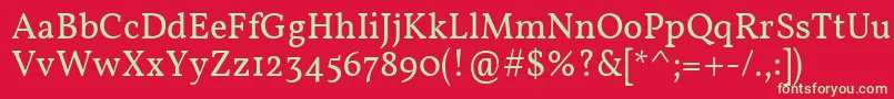 Vollkorn Font – Green Fonts on Red Background