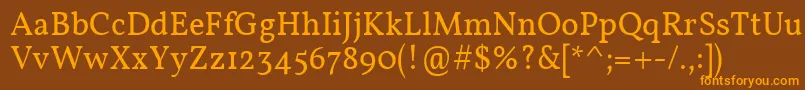 Vollkorn Font – Orange Fonts on Brown Background