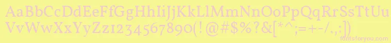 Vollkorn Font – Pink Fonts on Yellow Background
