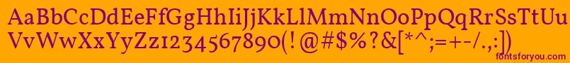 Vollkorn Font – Purple Fonts on Orange Background