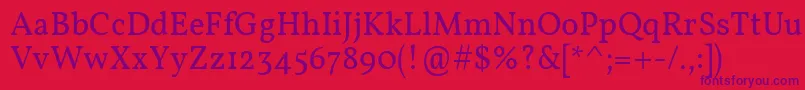 Vollkorn Font – Purple Fonts on Red Background