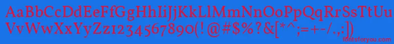 フォントVollkorn – 赤い文字の青い背景