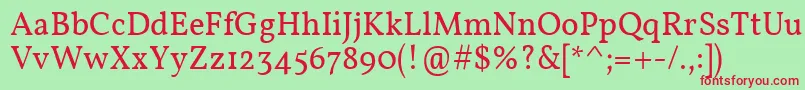 Vollkorn Font – Red Fonts on Green Background