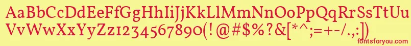 Vollkorn Font – Red Fonts on Yellow Background