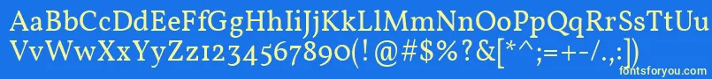 Vollkorn Font – Yellow Fonts on Blue Background