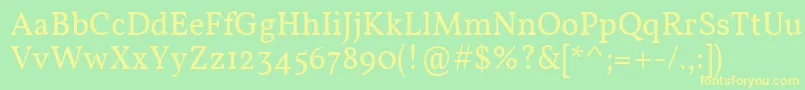 Vollkorn Font – Yellow Fonts on Green Background