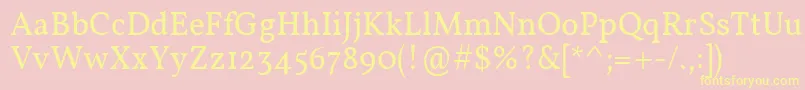 Vollkorn Font – Yellow Fonts on Pink Background