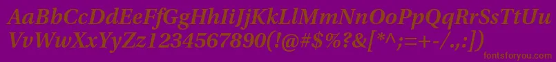 UtopiastdSemiboldit Font – Brown Fonts on Purple Background