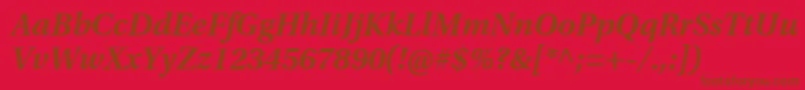 UtopiastdSemiboldit Font – Brown Fonts on Red Background