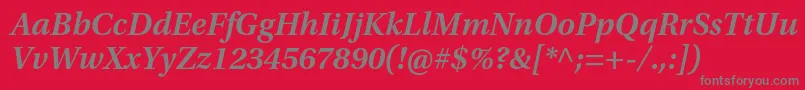 UtopiastdSemiboldit Font – Gray Fonts on Red Background