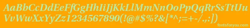 UtopiastdSemiboldit Font – Green Fonts on Orange Background