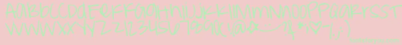 Peaweenie Font – Green Fonts on Pink Background