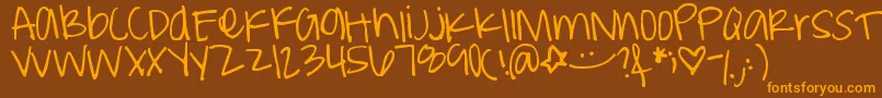 Peaweenie Font – Orange Fonts on Brown Background