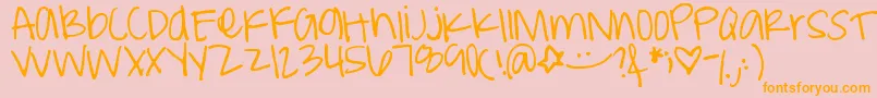 Peaweenie Font – Orange Fonts on Pink Background