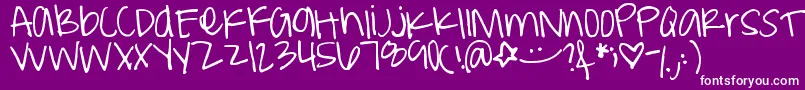 Peaweenie Font – White Fonts on Purple Background