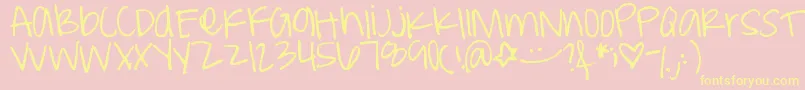 Peaweenie Font – Yellow Fonts on Pink Background