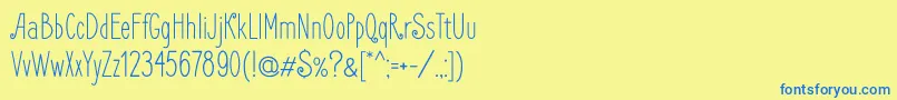 FrenchpressFreefont Font – Blue Fonts on Yellow Background