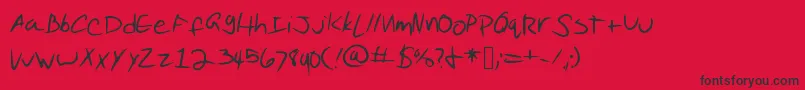 PuddingScript Font – Black Fonts on Red Background