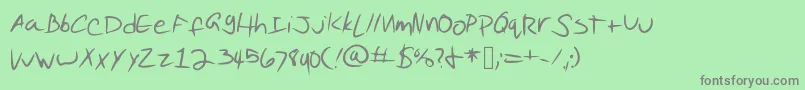 Шрифт PuddingScript – серые шрифты на зелёном фоне