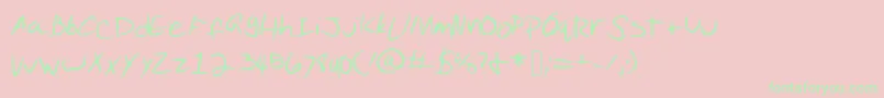 PuddingScript Font – Green Fonts on Pink Background