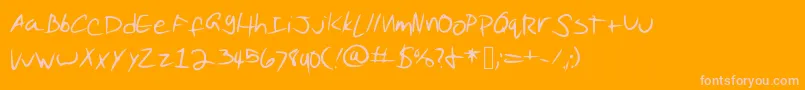 PuddingScript Font – Pink Fonts on Orange Background
