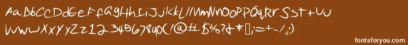 フォントPuddingScript – 茶色の背景に白い文字