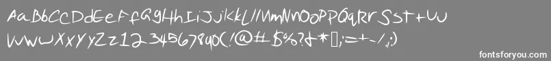 フォントPuddingScript – 灰色の背景に白い文字