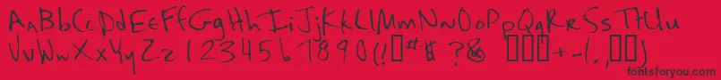 フォントKaela – 赤い背景に黒い文字