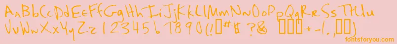 Kaela Font – Orange Fonts on Pink Background