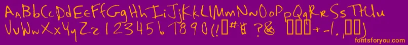 フォントKaela – 紫色の背景にオレンジのフォント