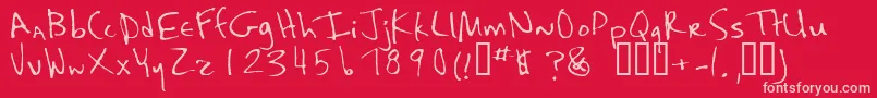 Kaela Font – Pink Fonts on Red Background