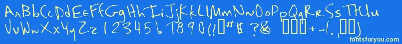 More about Kaela Font Kaela Font – Yellow Fonts on Blue Background