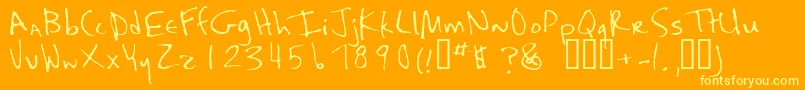 Kaela Font – Yellow Fonts on Orange Background
