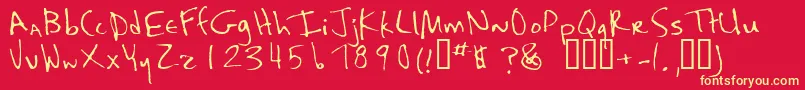 Kaela Font – Yellow Fonts on Red Background