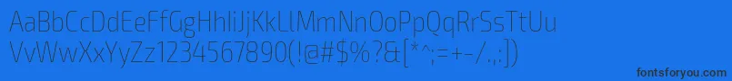 Шрифт Exo2Thincondensed – чёрные шрифты на синем фоне