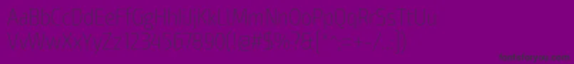 Exo2Thincondensed-fontti – mustat fontit violetilla taustalla