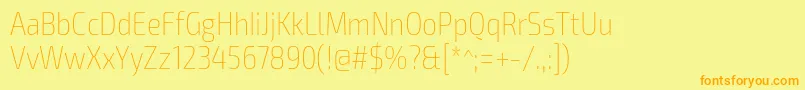 Exo2Thincondensed Font – Orange Fonts on Yellow Background