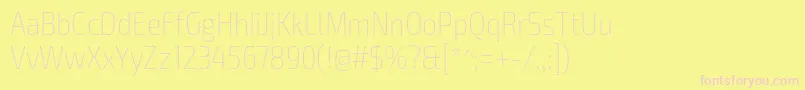 Exo2Thincondensed Font – Pink Fonts on Yellow Background