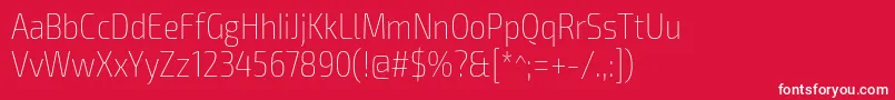 Exo2Thincondensed Font – White Fonts on Red Background