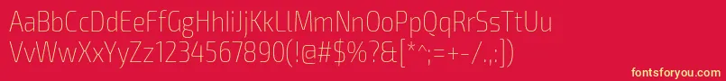 Exo2Thincondensed Font – Yellow Fonts on Red Background