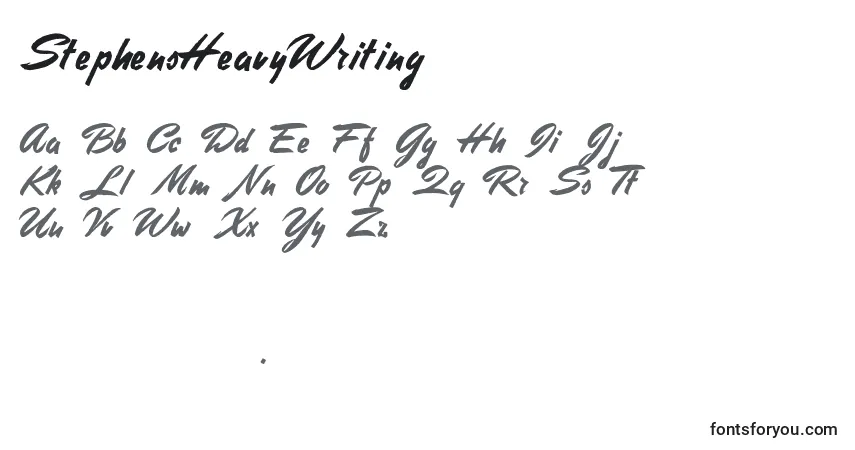 Schriftart StephensHeavyWriting – Alphabet, Zahlen, spezielle Symbole